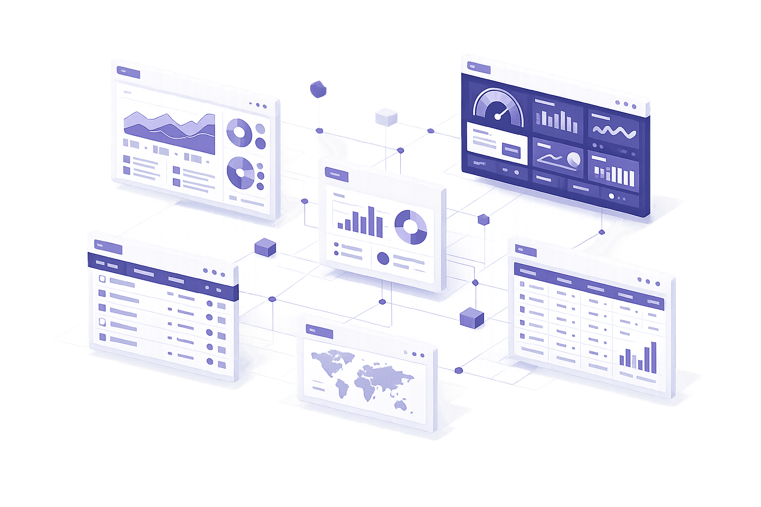 Connected dashboards across a business